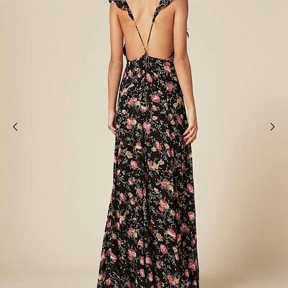 Reformation Isabella Carondelet Black Floral Maxi Dress Size 8 🔥 - Picture 3 of 14
